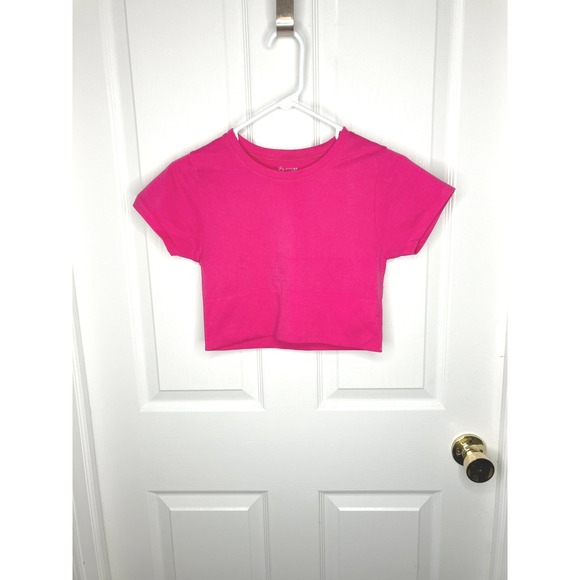 Offline By Aerie Seamless Cropped Athletic Stretch Tee Pink Small - Picture 2 of 7